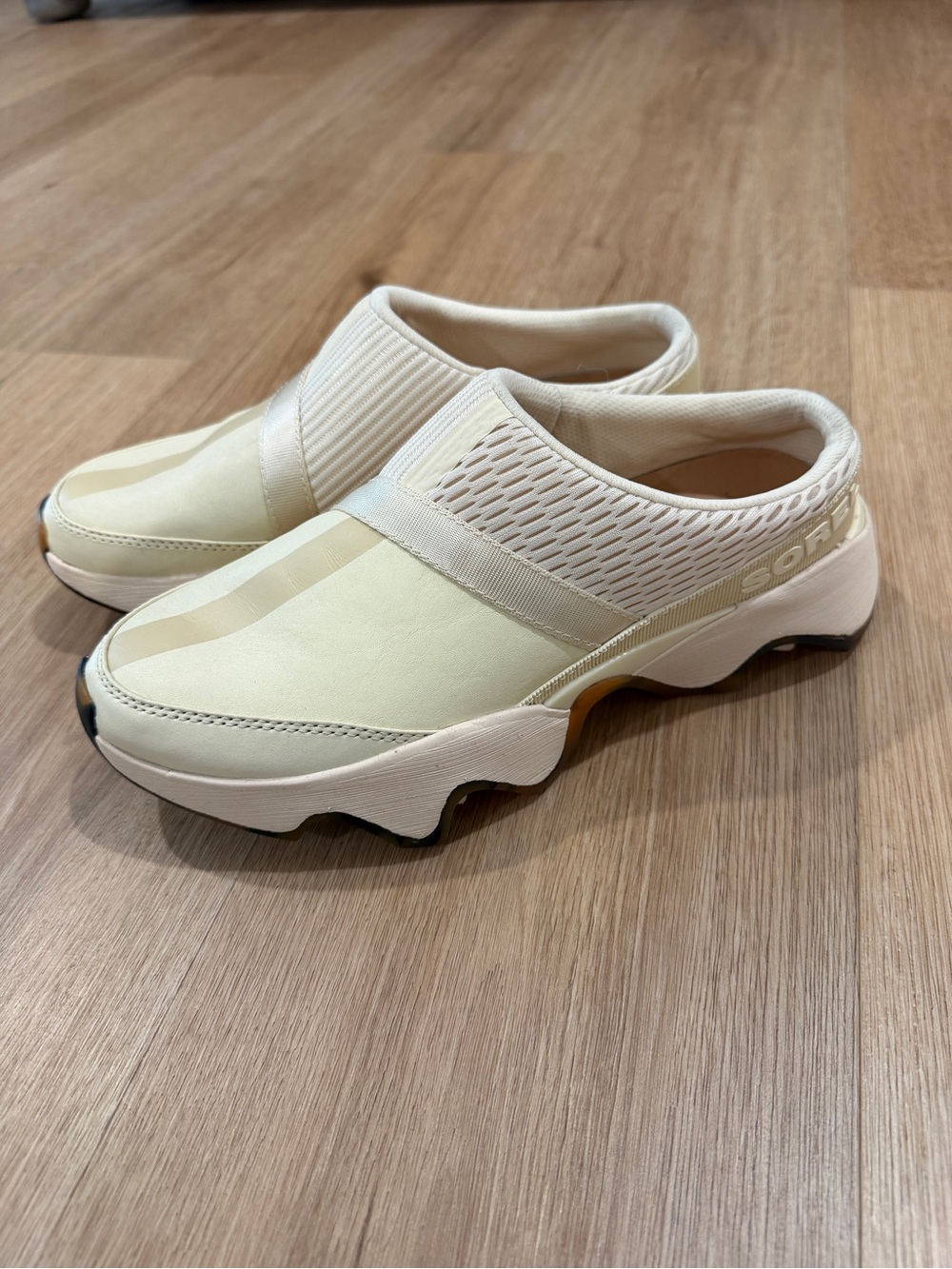 Sorel Women's Slip-On Athletic Clog in Cream and White
